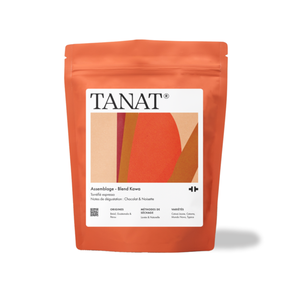 Café Blend Kawa espresso aux notes de chocolat et caramel – assemblage signature Guatemala, Pérou et Brésil, équilibré et gourmand